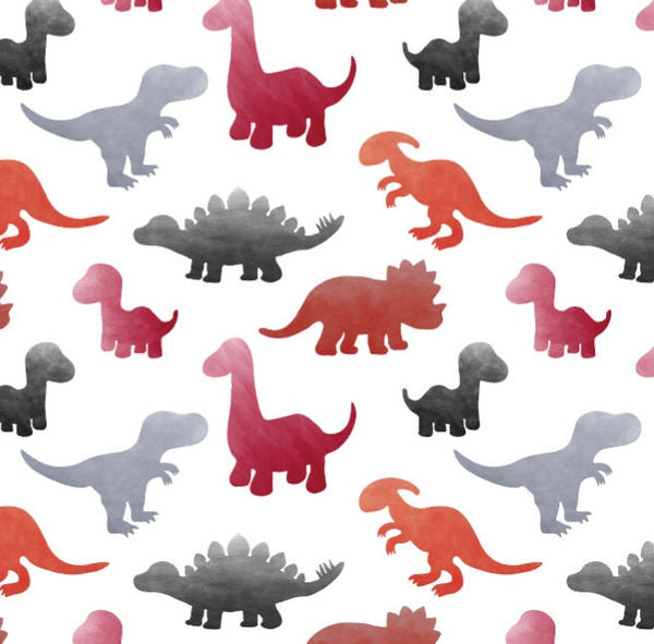 Dinosaur Wallpaper Red and Gray Watercolor Kids Wallpaper/ Removable/ Unpasted/ Pre-Pasted Wallpaper WW2272