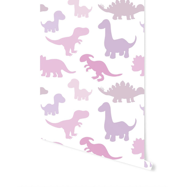 Peel and Stick Wallpaper Pink/ Pink Dino Wallpaper/ Removable/ Peel and Stick/ Unpasted/ Pre-Pasted Wallpaper WW1852