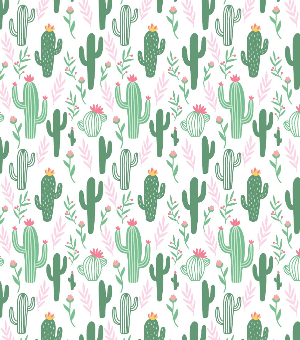 Peel and Stick Wallpaper Nursery/ Cute Cactus Wallpaper/ Removable Wallpaper/ Unpasted Wallpaper/ Pre-Pasted Wallpaper WW1853