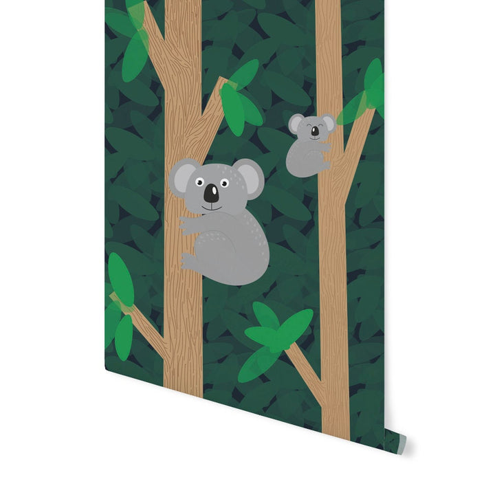 Children's Wall Mural/ Koala Bear Forest Wallpaper/ Removable Wallpaper/ Peel and Stick/ Unpasted/ Pre-Pasted Wallpaper WW1856