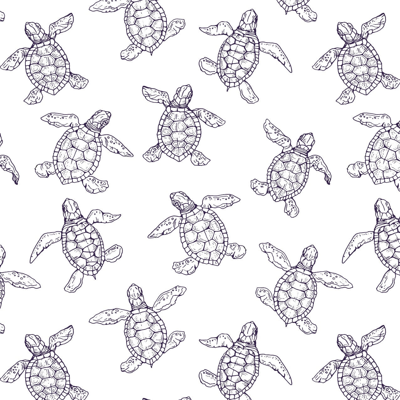 Baby Sea Turtles Wallpaper/ Removable/ Peel and Stick/ Unpasted/ Pre-Pasted Wallpaper WW2076