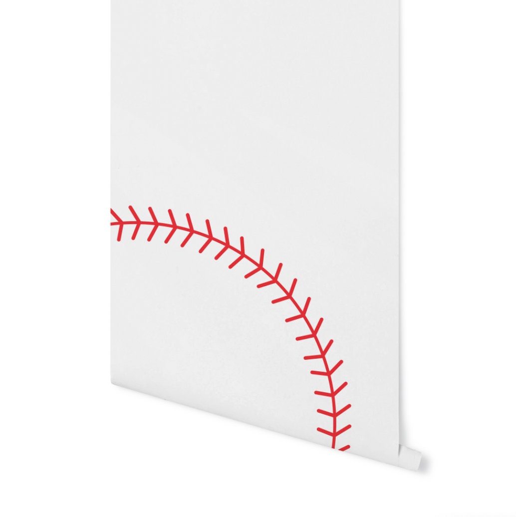 Baseball Mural Wallpaper/ Removable Wallpaper/ Peel and Stick Wallpaper/ Unpasted Wallpaper/ Pre-Pasted Wallpaper WW1956