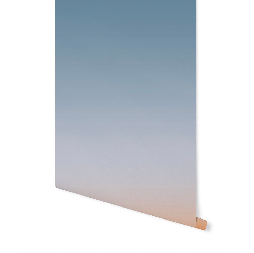 Wallpaper Ombre Blue Orange/ Peel and Stick/ Baja Dusk Ombre Wallpaper/ Removable Wallpaper/ Unpasted Wallpaper/ Pre-Pasted Wallpaper WW2207