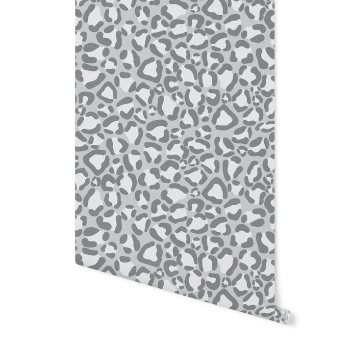 Peel and Stick Wallpaper Leopard/ Modern Gray Leopard Print Wallpaper/ Removable Wallpaper/ Unpasted Wallpaper/ Pre-Pasted Wallpaper WW2244