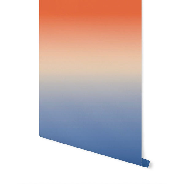 Wallpaper Ombre Orange Blue/ Peel and Stick Wallpaper/ Sun Kissed Cove Ombre Wallpaper/ Removable Wallpaper/ Unpasted/ Pre-Pasted WW2093