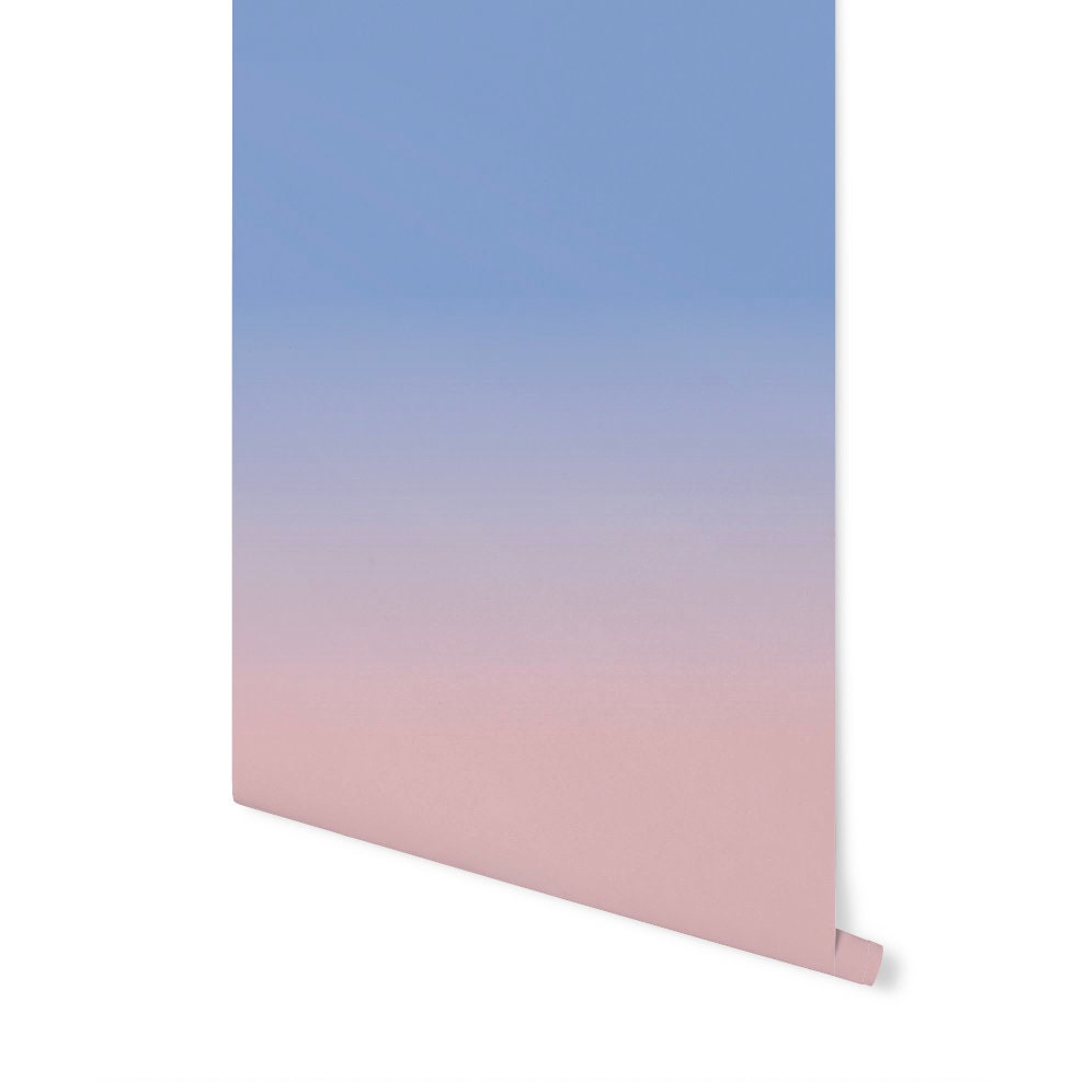 Wallpaper Ombre Pink Purple/ Peel and Stick Wallpaper/ Rose Quartz & Serenity Blue Ombre Wallpaper/ Removable/ Unpasted/ Pre-Pasted WW1842