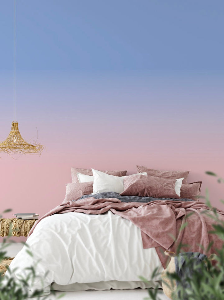 Wallpaper Ombre Pink Purple/ Peel and Stick Wallpaper/ Rose Quartz & Serenity Blue Ombre Wallpaper/ Removable/ Unpasted/ Pre-Pasted WW1842