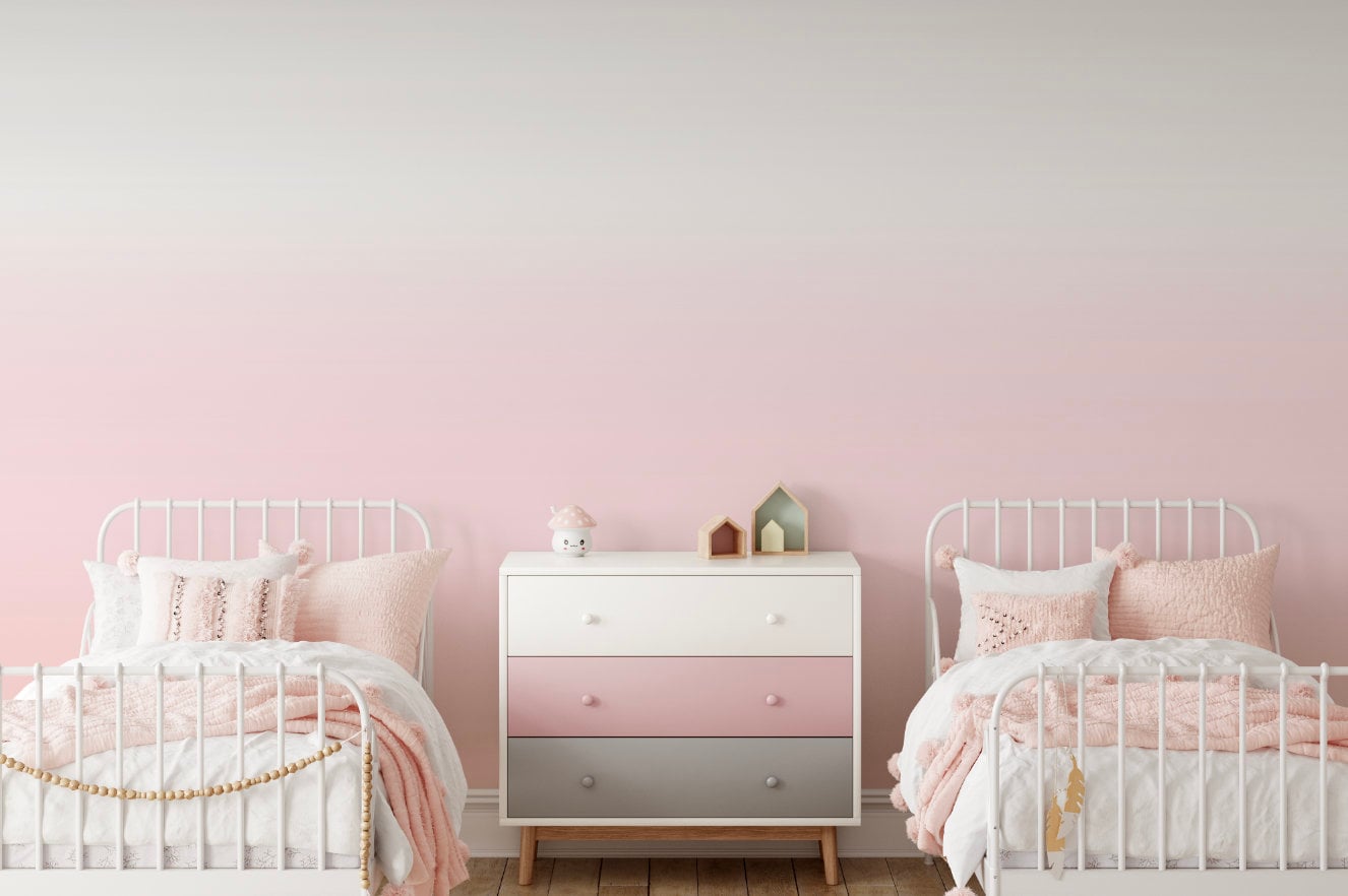 Wallpaper Ombre Pink/ Peel and Stick Wallpaper Pink/ Pink, Peach and Harbor Gray Ombre Wallpaper/ Removable/ Unpasted/ Wallpaper WW1942