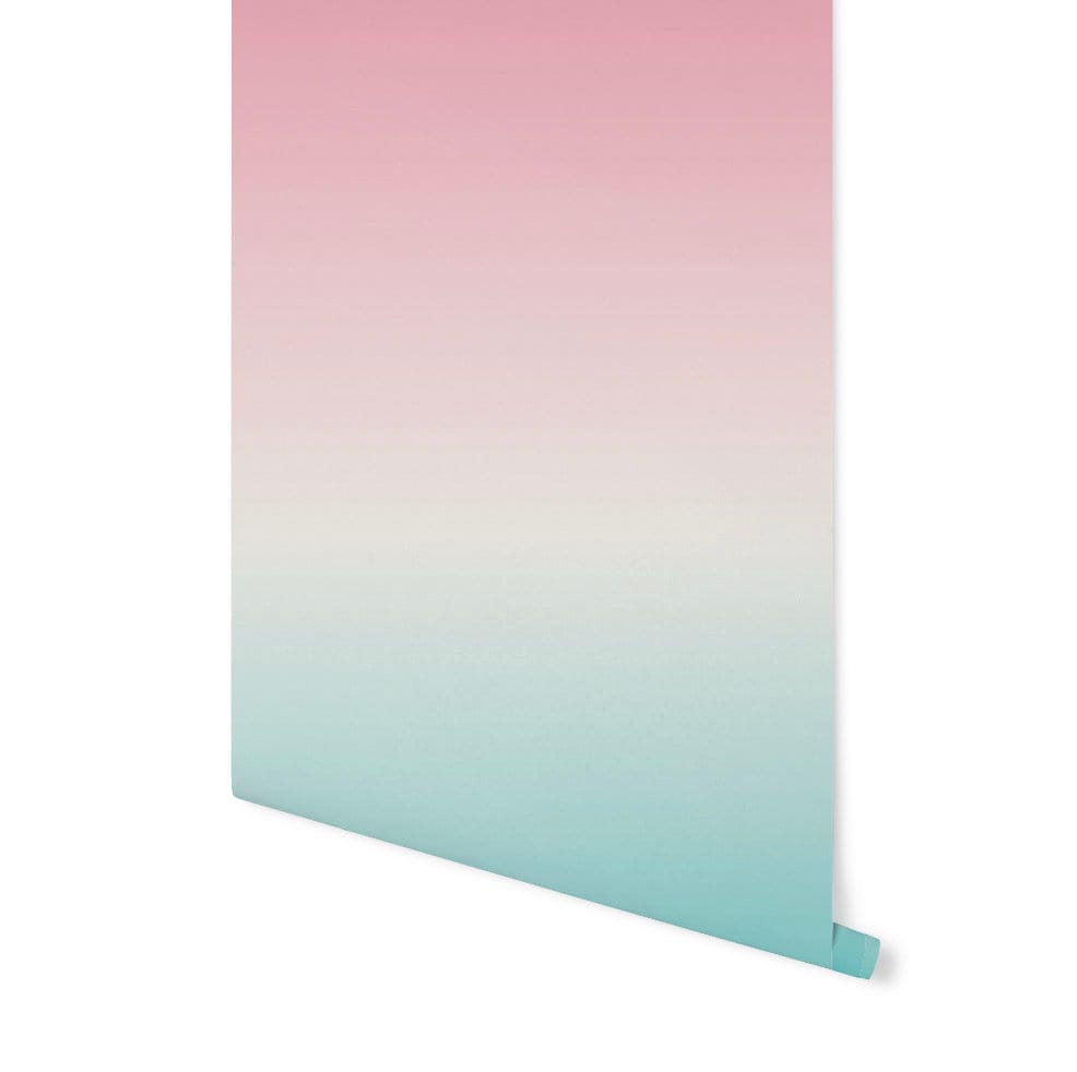 Wallpaper Ombre Pink Teal/ Peel and Stick Wallpaper Pink/ Caribbean Breeze Ombre Wallpaper/ Removable Wallpaper/ Unpasted/ Pre-Pasted WW1932