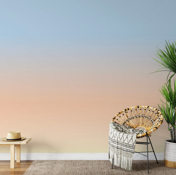 Wallpaper Ombre Orange Blue/ Peel and Stick Wallpaper/ California Sunset Ombre Wallpaper/ Removable Wallpaper/ Unpasted/ Pre-Pasted WW1906