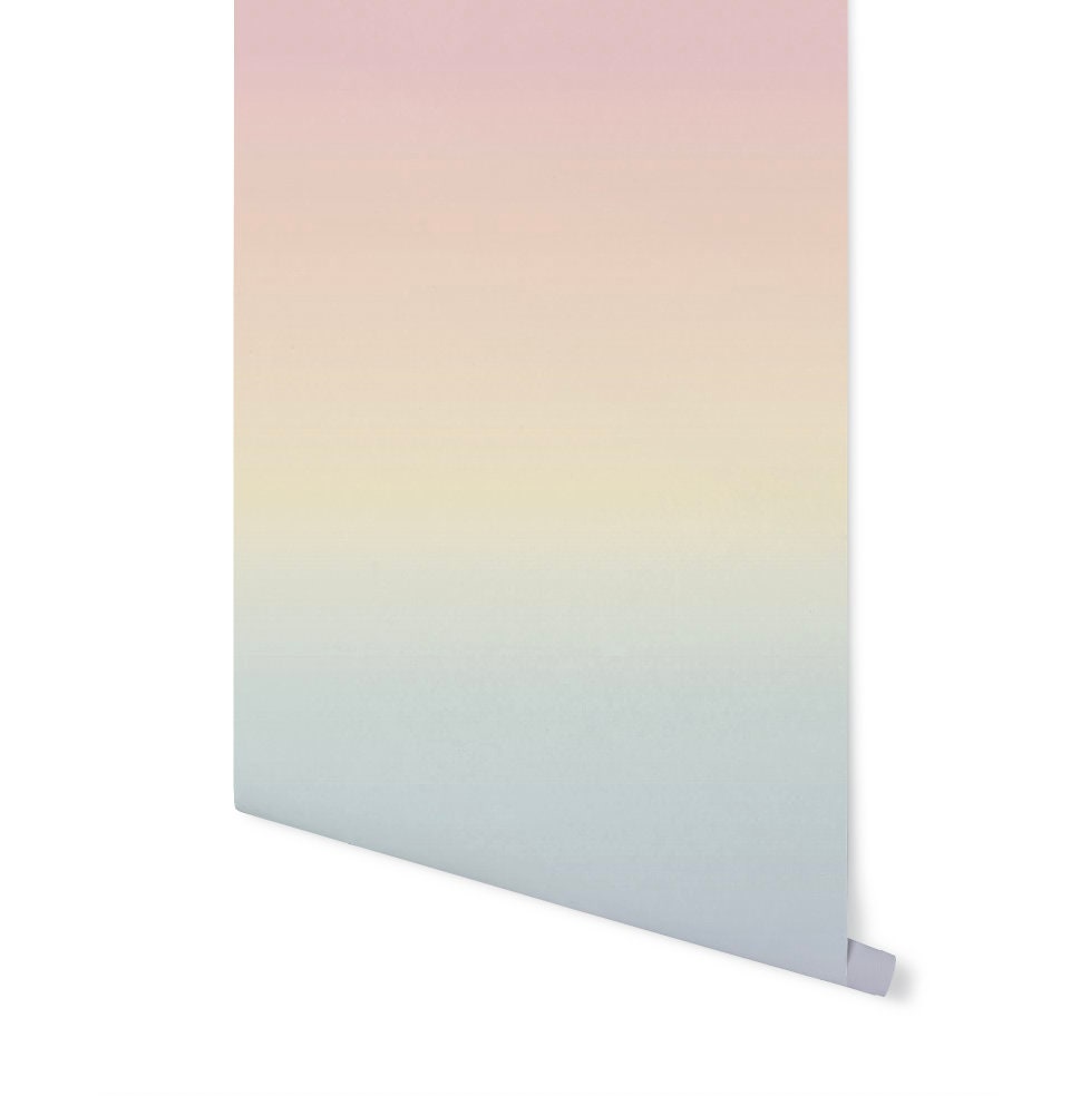 Boho Rainbow Ombre Removable Wallpaper/ Peel and Stick/ Rainbow Ombre Wallpaper/ Unpasted Wallpaper/ Pre-Pasted Wallpaper WW2319