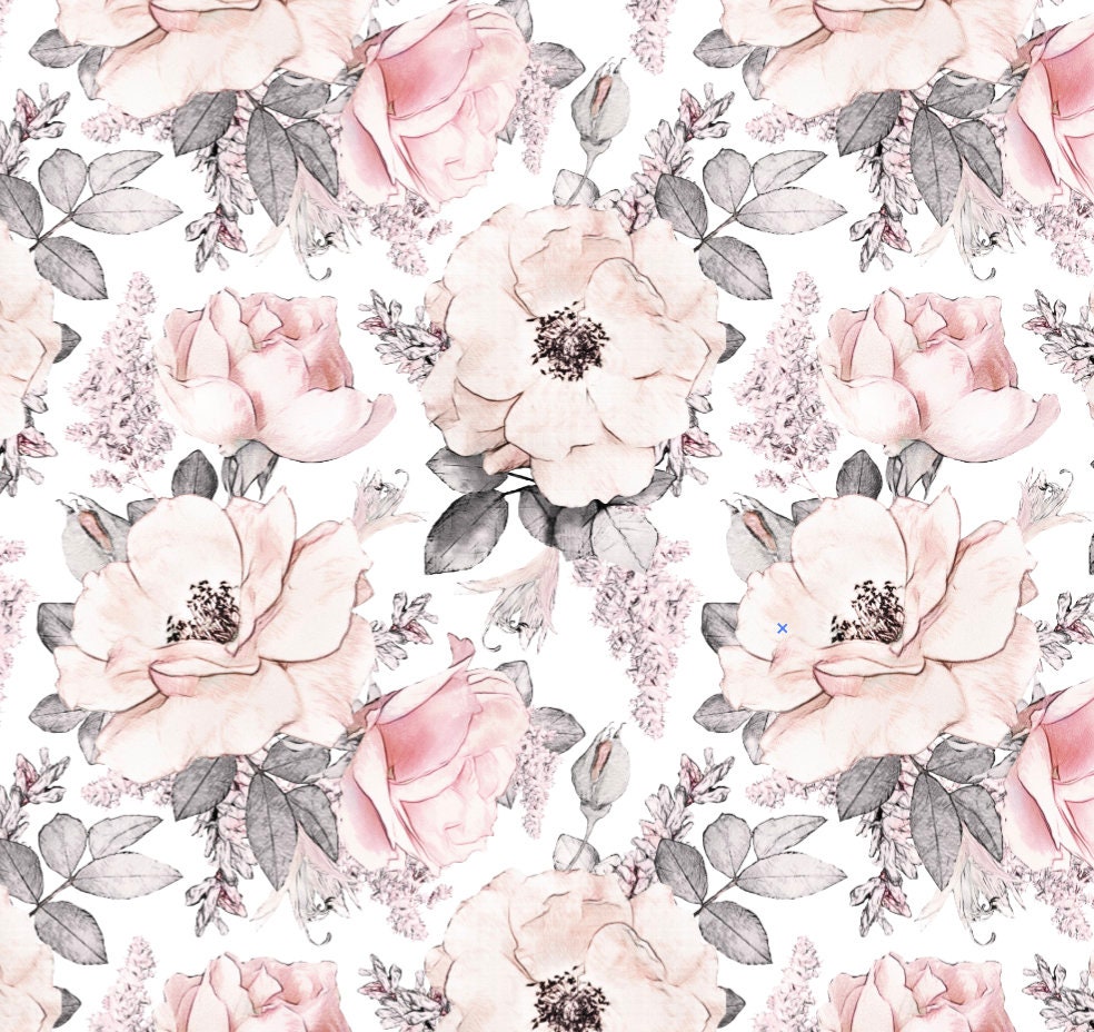 Peel and Stick Wallpaper Floral/ Vintage Pink Roses Removable Wallpaper/ Unpasted Wallpaper/ Pre-Pasted Wallpaper WW1933B