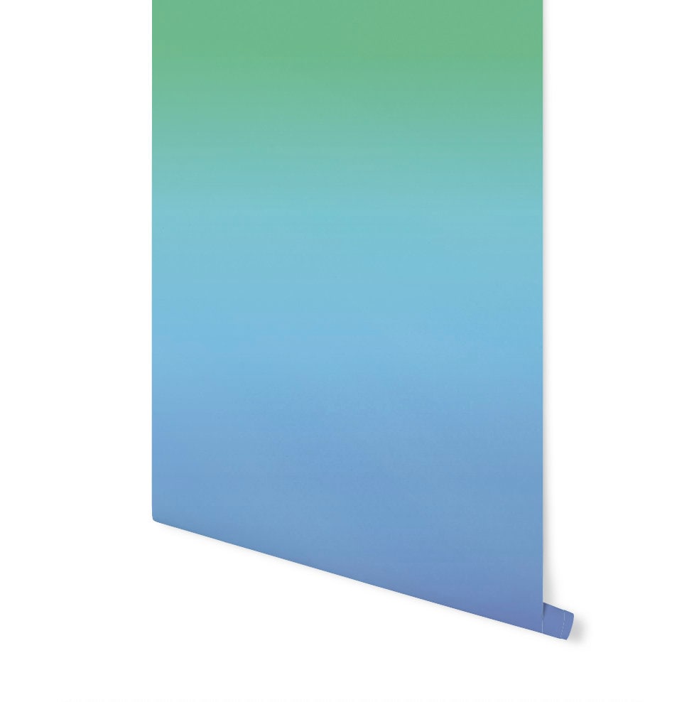 Blue and Green Ombre Peel and Stick Wallpaper/ Pastel Blue and Green Ombre Wallpaper/ Removable/ Unpasted/ Pre-Pasted Wallpaper WW1745