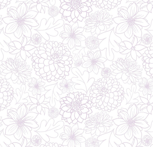 Peel and Stick Wallpaper Floral/ Beach Plum Dahlia Wallpaper/ Removable Wallpaper/ Unpasted Wallpaper/ Pre-Pasted Wallpaper WW2232