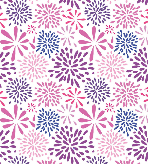 Peel and Stick Wallpaper Pink/ Flower-works Pink & Purple Wallpaper/ Removable Wallpaper/ Unpasted Wallpaper/ Pre-Pasted Wallpaper WW1730