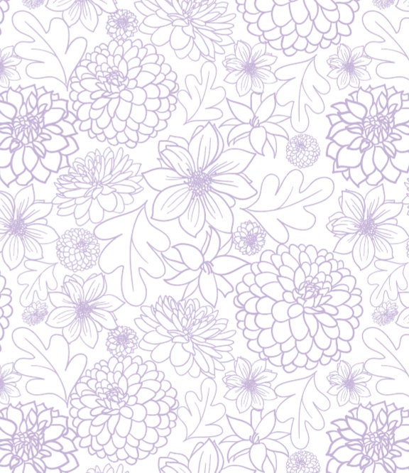 Peel and Stick Wallpaper Floral/ Small Violet Dahlia Wallpaper/ Removable Wallpaper/ Unpasted Wallpaper/ Pre-Pasted Wallpaper WW1709