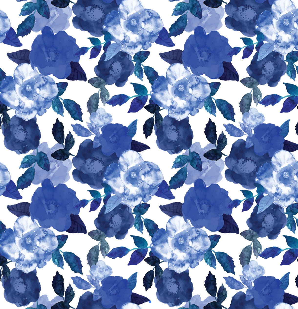 Navy and White Peel and Stick Wallpaper Floral Blue/ Blue Watercolor Floral Wallpaper/ Removable/ Unpasted/ Pre-Pasted Wallpaper WW2031