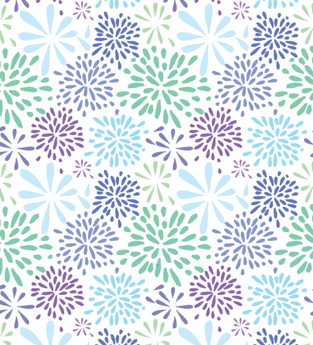 Peel and Stick Wallpaper Floral/ Flower-works Blue Wallpaper/ Removable Wallpaper/ Unpasted Wallpaper/ Pre-Pasted Wallpaper WW1705