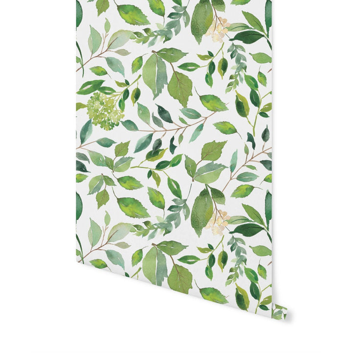 Peel and Stick Wallpaper Green/ Green Leaves Wallpaper/ Removable Wallpaper/ Peel and Stick Wallpaper/ Pre-Pasted Wallpaper WW1708