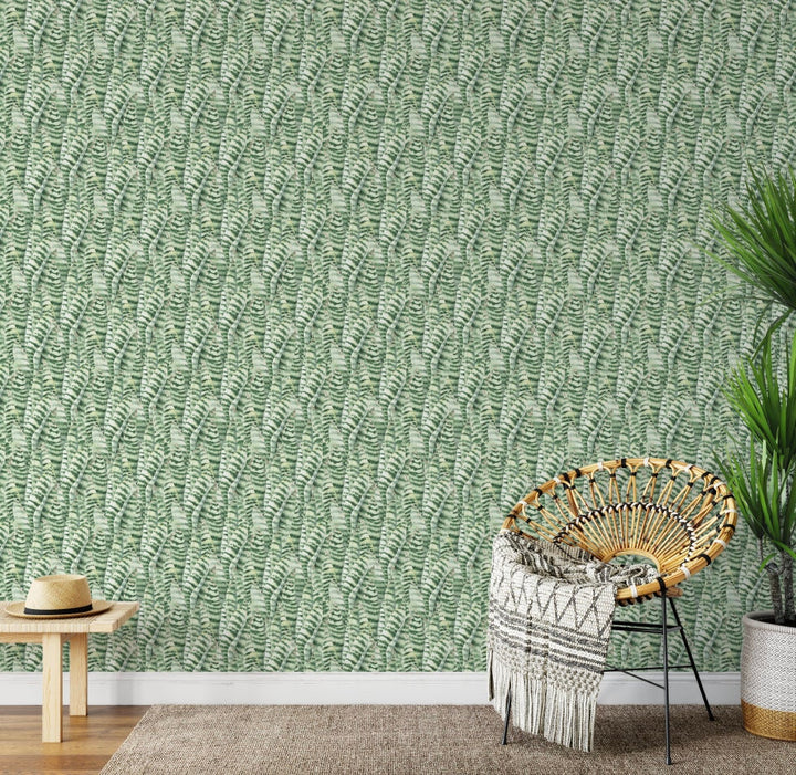 Peel and Stick Wallpaper Green/ Green Snake Plant Wallpaper/ Removable Wallpaper/ Unpasted Wallpaper/ Pre-Pasted Wallpaper WW2276