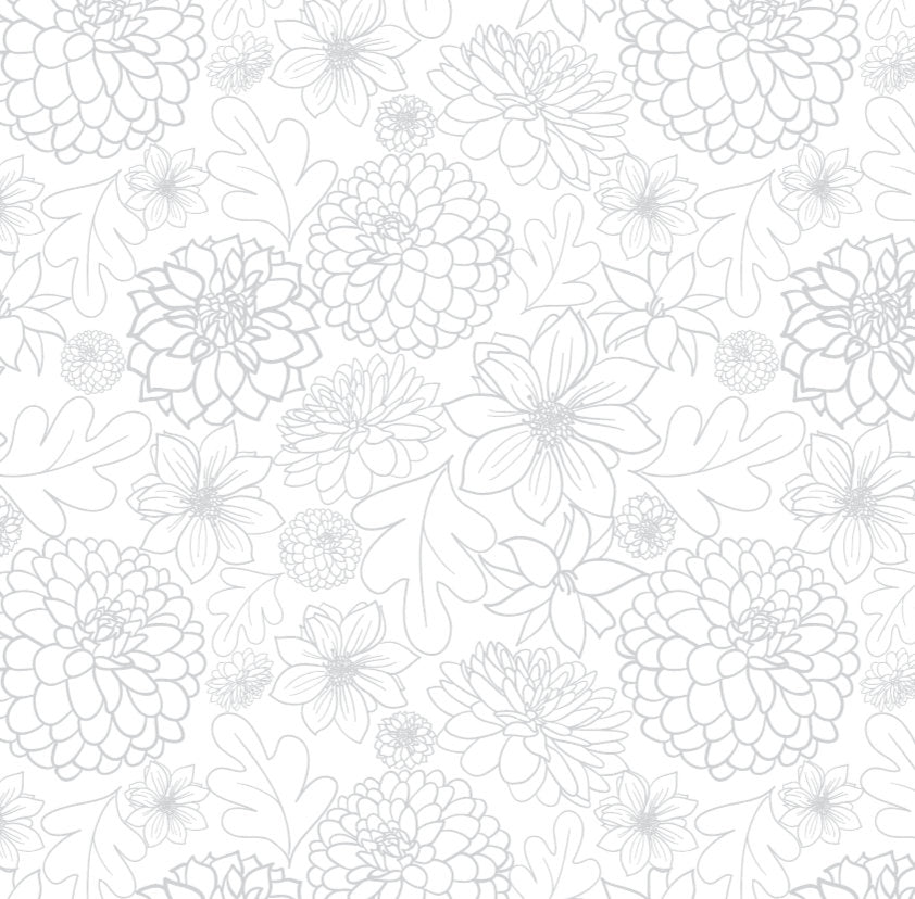 Peel and Stick Wallpaper Floral/ Big Grey Dahlia Wallpaper/ Removable Wallpaper/ Unpasted Wallpaper/ Pre-Pasted Wallpaper WW1718