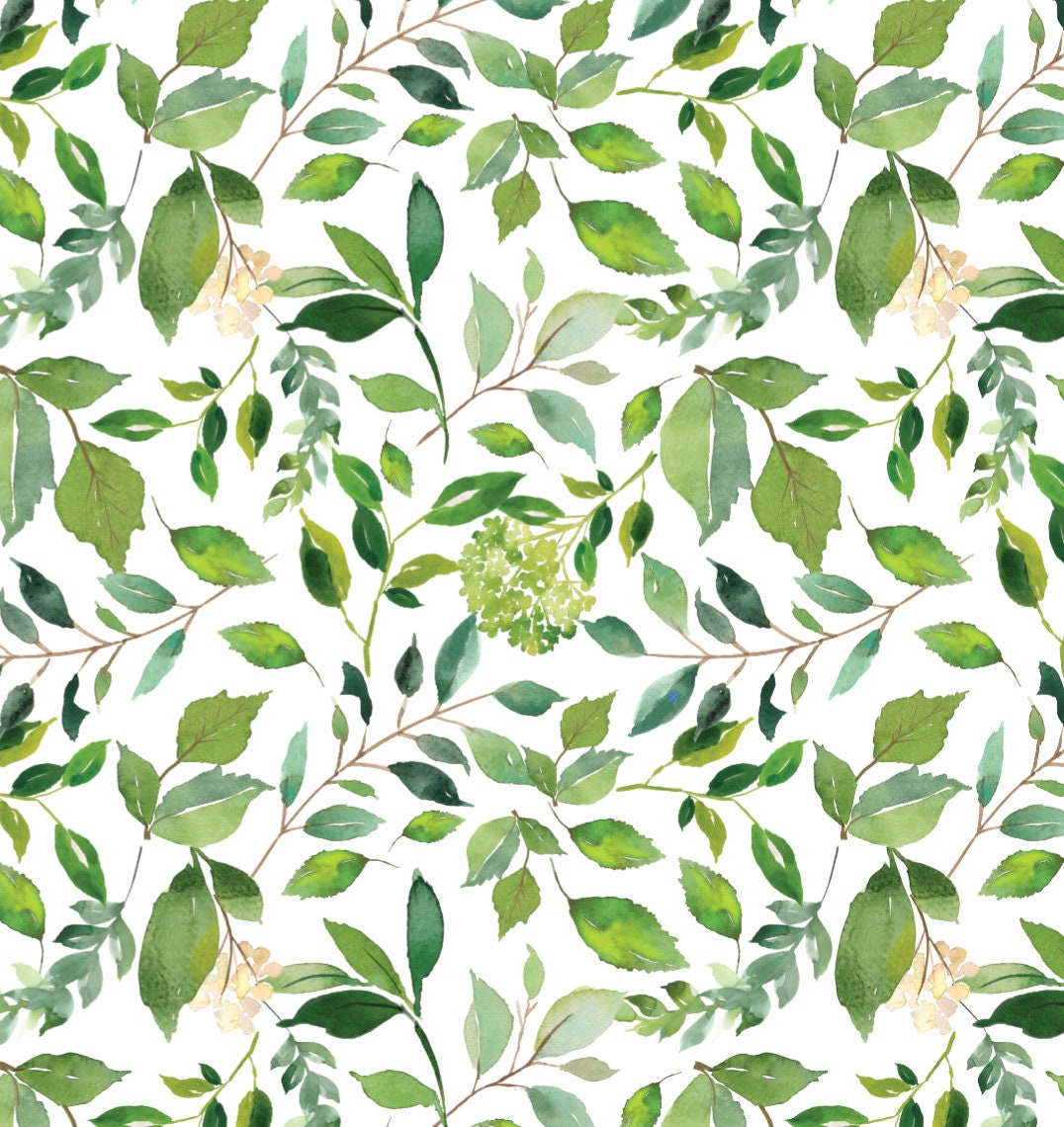 Peel and Stick Wallpaper Green/ Green Leaves Wallpaper/ Removable Wallpaper/ Peel and Stick Wallpaper/ Pre-Pasted Wallpaper WW1708