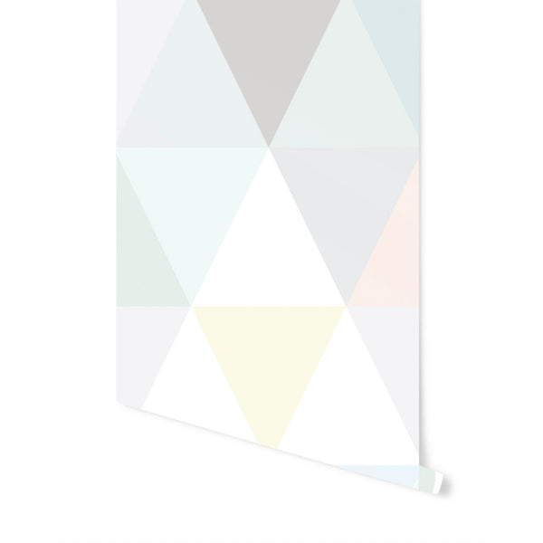 Peel and Stick Wallpaper Danish Pastel Modern Triangles Wallpaper/ Removable Wallpaper/ Unpasted Wallpaper/ Pre-Pasted Wallpaper WW2202