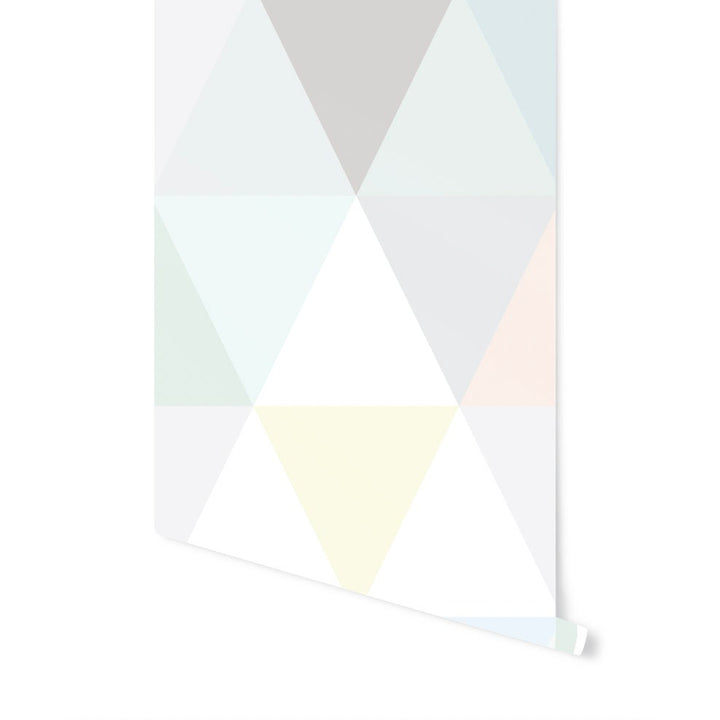 Peel and Stick Wallpaper Danish Pastel Modern Triangles Wallpaper/ Removable Wallpaper/ Unpasted Wallpaper/ Pre-Pasted Wallpaper WW2202