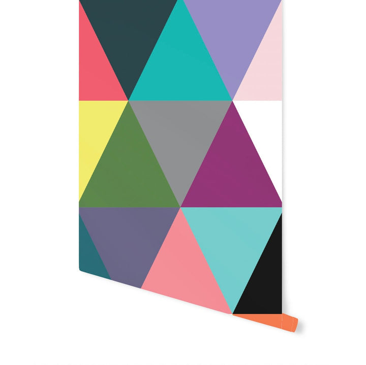 Remixed Vibrant Modern Triangles Wallpaper/ Removable Wallpaper/ Unpasted Wallpaper/ Wallpaper WW1832