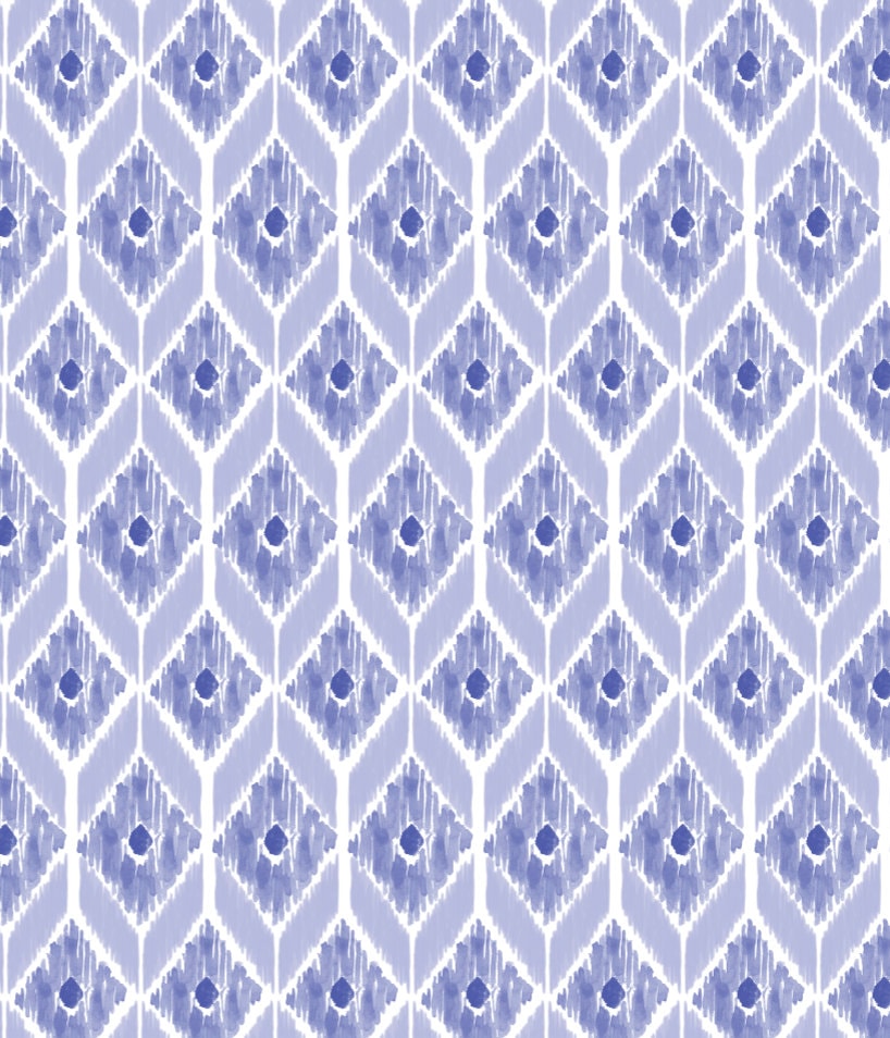 Peel and Stick Wallpaper Blue/Blue Ikat Wallpaper/ Removable Wallpaper/ Unpasted Wallpaper/ Pre-Pasted Wallpaper WW1949