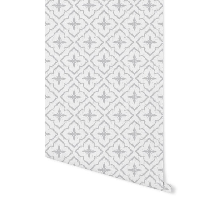 Peel and Stick Wallpaper Gray Geometric/Gray Cross Ikat Wallpaper/Removable Wallpaper/Unpasted Wallpaper/Pre-Pasted Wallpaper WW2270