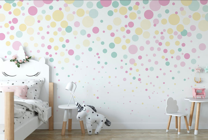 Peel and Stick Wallpaper Kids/ Strawberry, Lemonade and Mint Cascading Bubbles Wallpaper/ Removable Wallpaper/ Unpasted Wallpaper WW2024