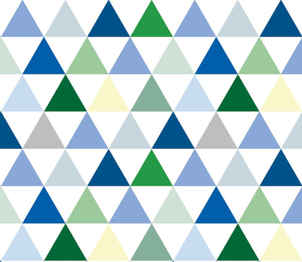 Blue/ Green, Blue and Yellow Triangles Wallpaper/ Removable Wallpaper/ Unpasted Wallpaper/ Pre-Pasted Wallpaper WW20113