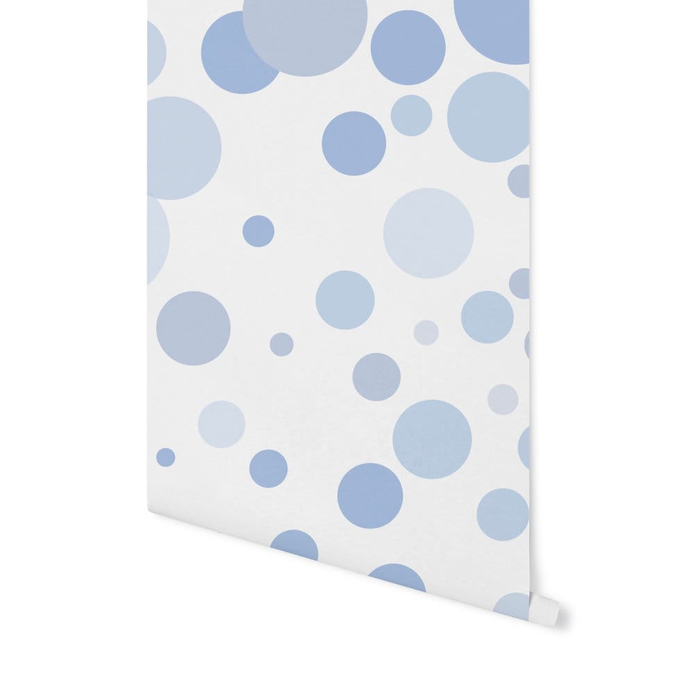 Blue Polka Dot Wallpaper/ Blue Cascading Bubbles Wallpaper/ Peel and Stick/ Removable/ Unpasted/ Pre-Pasted Wallpaper WW1869