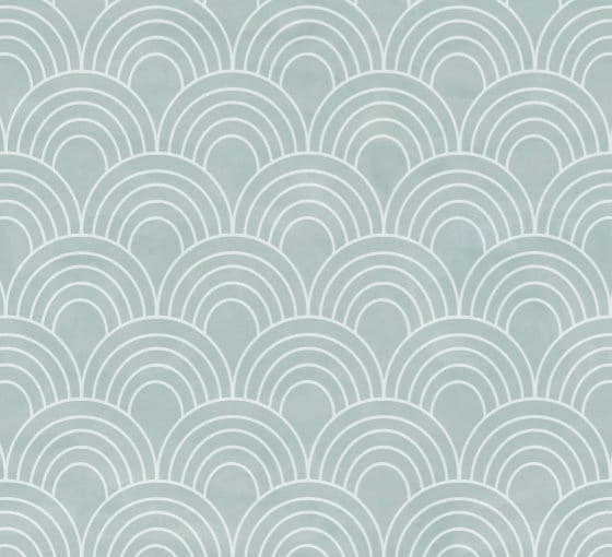 Peel and Stick Wallpaper Teal Scallops / Dusty Teal Watercolor Arches Wallpaper/ Removable Wallpaper/ Unpasted Wallpaper/ Wallpaper WW2246