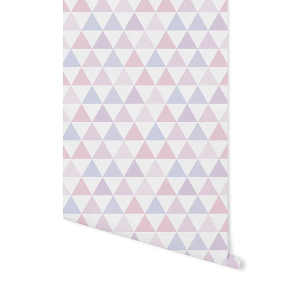 Peel and Stick Wallpaper Pink Triangle Wallpaper/ Removable Wallpaper/ Unpasted Wallpaper/ Pre-Pasted Wallpaper