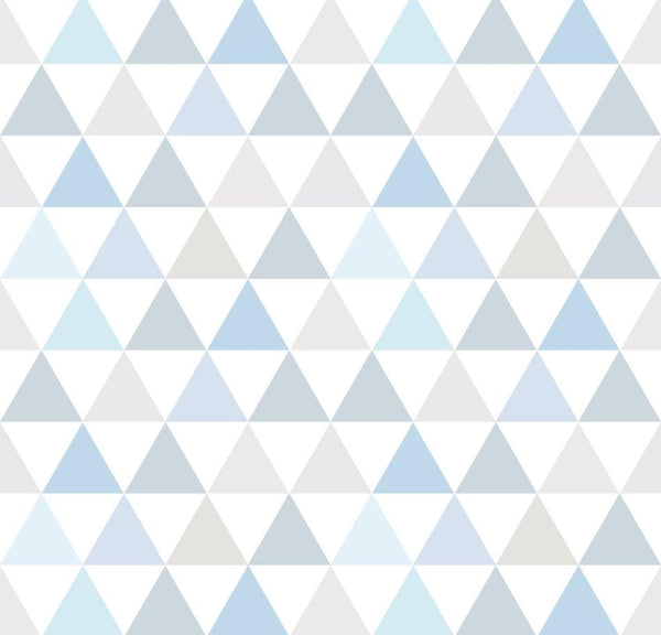 Peel and Stick Wallpaper Blue Triangle Wallpaper/ Removable Wallpaper/ Unpasted Wallpaper/ Pre-Pasted Wallpaper WW1750