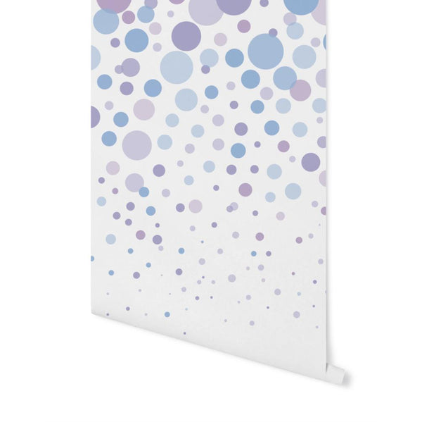 Peel and Stick Wallpaper Purple/ Blue & Purple Bubbles Cascading/ Removable/ Unpasted/ Pre-Pasted Wallpaper WW2091