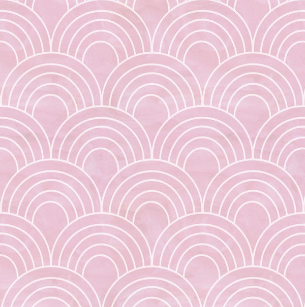 Peel and Stick Wallpaper Pink Mermaid/ Pink Watercolor Arches Wallpaper/ Removable Wallpaper/ Unpasted Wallpaper/ Wallpaper WW2248