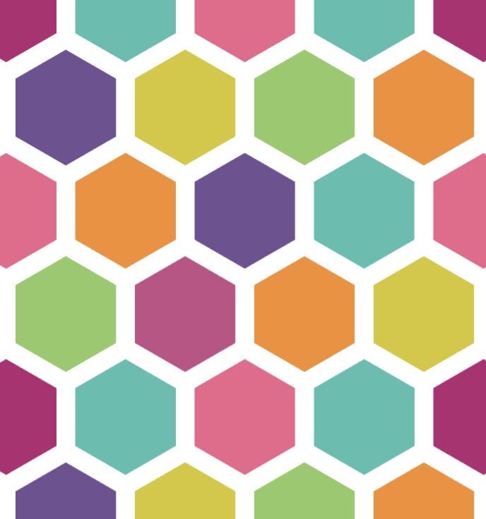 Peel and Stick Wallpaper Colorful Children's Wallpaper/ Bright Hexagon Wallpaper/ Removable/ Unpasted/ Pre-Pasted Wallpaper WW2050