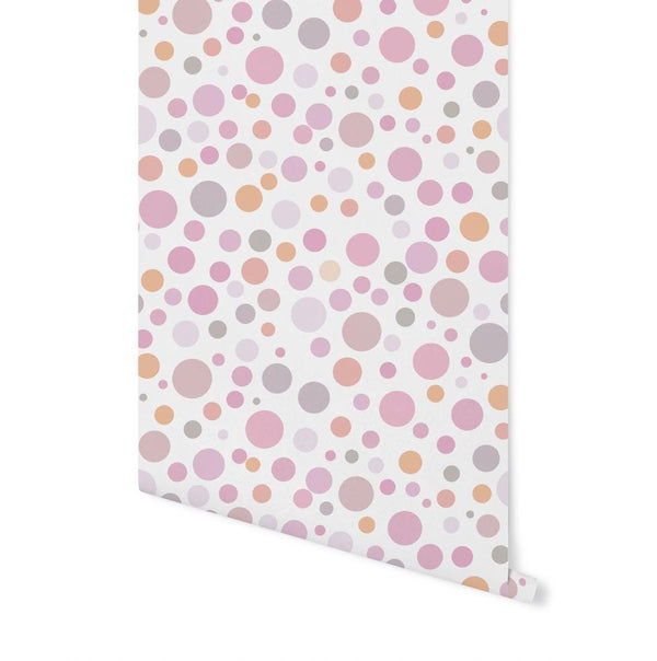 Peel and Stick Wallpaper Pink Dots/ Removable Wallpaper/ Unpasted Wallpaper/ Pre-Pasted Wallpaper WW1813