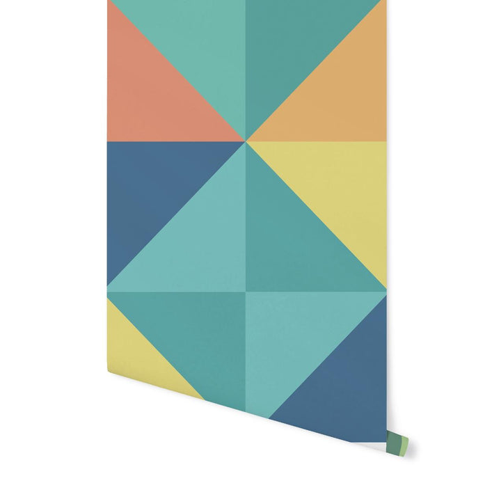 Peel and Stick Wallpaper Colorful/ Bright Modern Barn Quilt Wallpaper/ Removable Wallpaper/ Unpasted Wallpaper/ Pre-Pasted Wallpaper WW1833