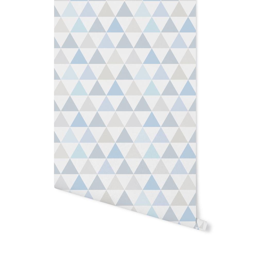 Peel and Stick Wallpaper Blue Triangle Wallpaper/ Removable Wallpaper/ Unpasted Wallpaper/ Pre-Pasted Wallpaper WW1750