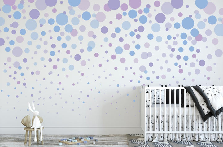 Peel and Stick Wallpaper Purple/ Blue & Purple Bubbles Cascading/ Removable/ Unpasted/ Pre-Pasted Wallpaper WW2091