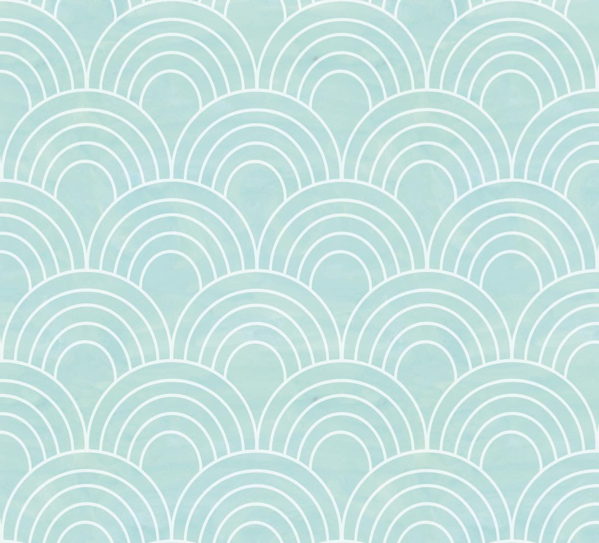 Peel and Stick Wallpaper Scallops/ Teal Watercolor Arches Wallpaper/ Removable Wallpaper/ Unpasted Wallpaper/ Pre-Pasted Wallpaper WW2245