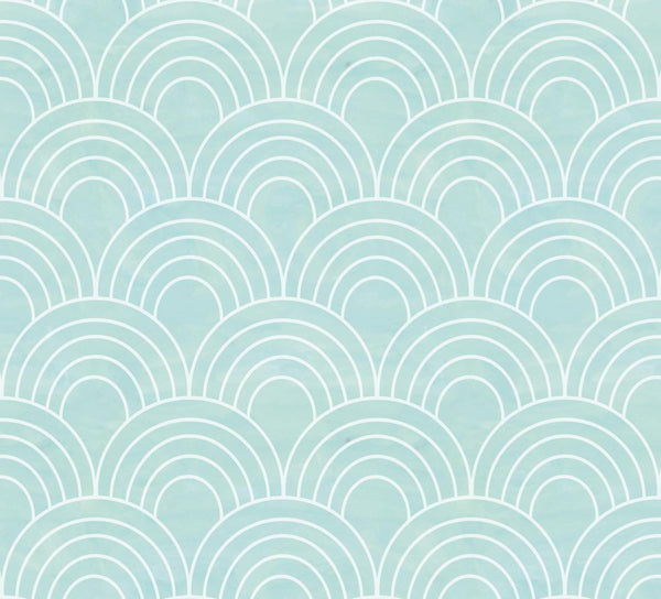 Peel and Stick Wallpaper Scallops/ Teal Watercolor Arches Wallpaper/ Removable Wallpaper/ Unpasted Wallpaper/ Pre-Pasted Wallpaper WW2245