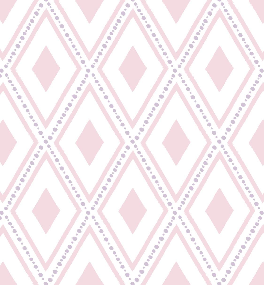 Pink Hand Drawn Triangles/ Geometric Diamond Pink Girl Nursery Bedroom/ Removable/ Unpasted/ Pre-Pasted Wallpaper WW1754