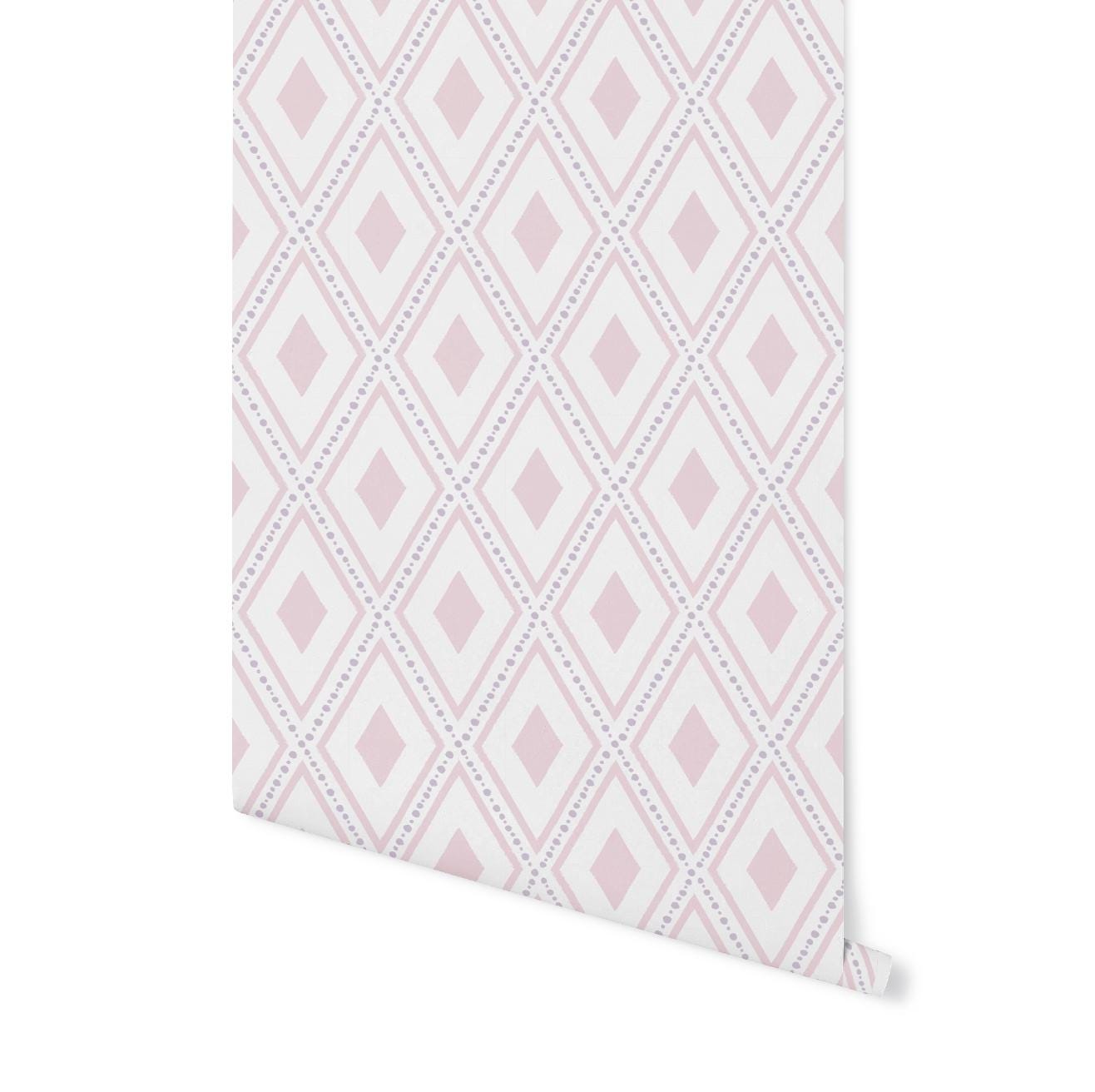 Pink Hand Drawn Triangles/ Geometric Diamond Pink Girl Nursery Bedroom/ Removable/ Unpasted/ Pre-Pasted Wallpaper WW1754