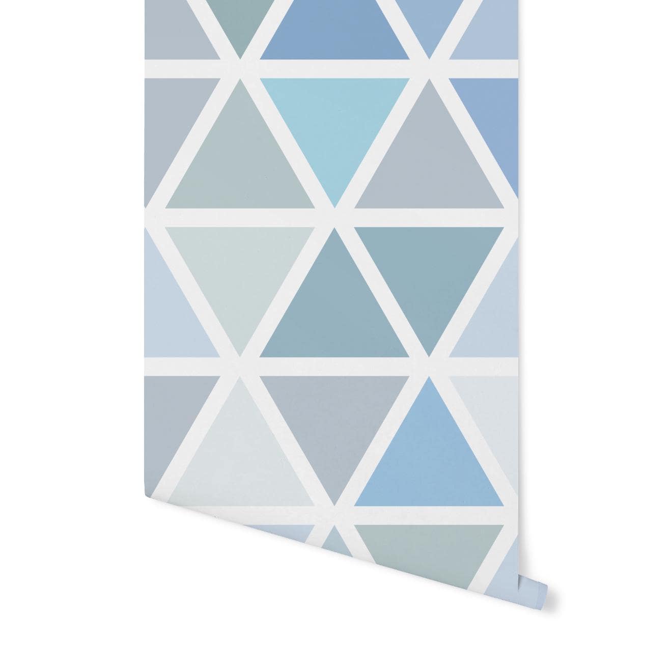 Blue and Sage Triangle Mural great for nursery/ play space/ playroom/ kids/ children/ office/ modern home decor/ Removable Wallpaper WW1757