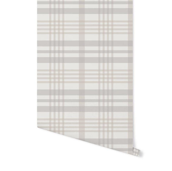 Wallpaper Plaid Brown/ Teddy Brown Plaid Wallpaper/ Removable Wallpaper/ Peel and Stick Wallpaper/ Unpasted/ Pre-Pasted Wallpaper WW2263